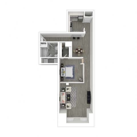 Floor plan for studio, 1 bath, 1032 sqft